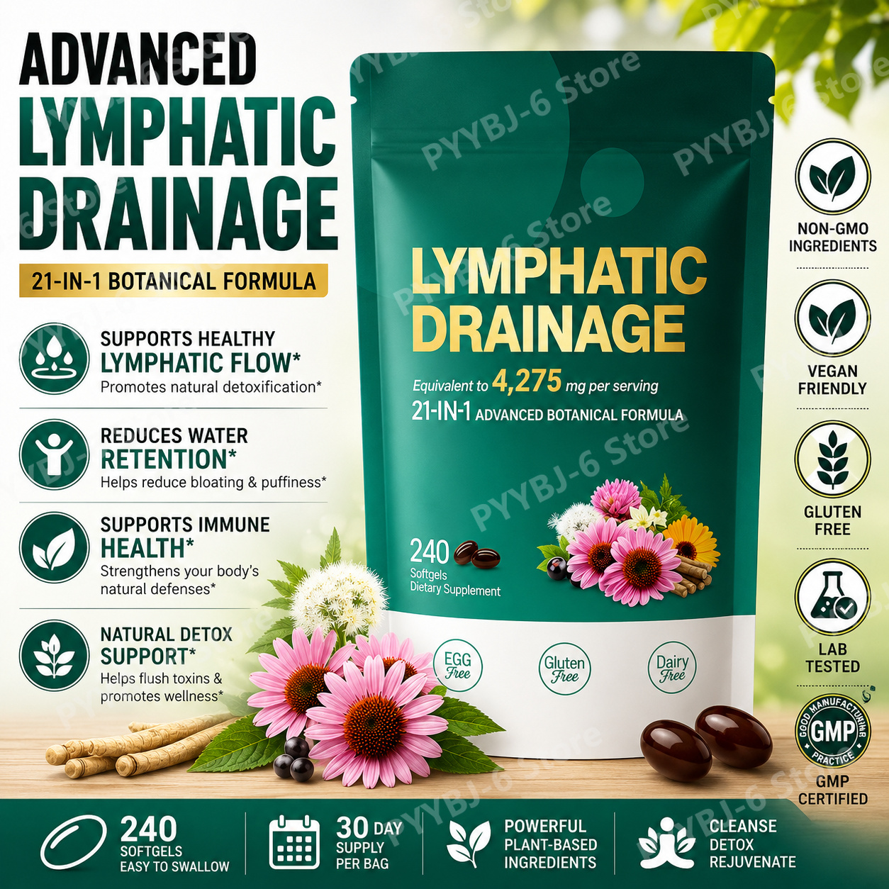 21-in-1 Botanical Lymphatic Su - Herbal Wellness Formula avis et prix